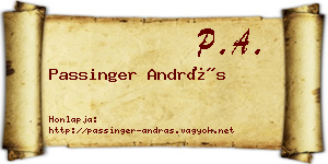 Passinger András névjegykártya